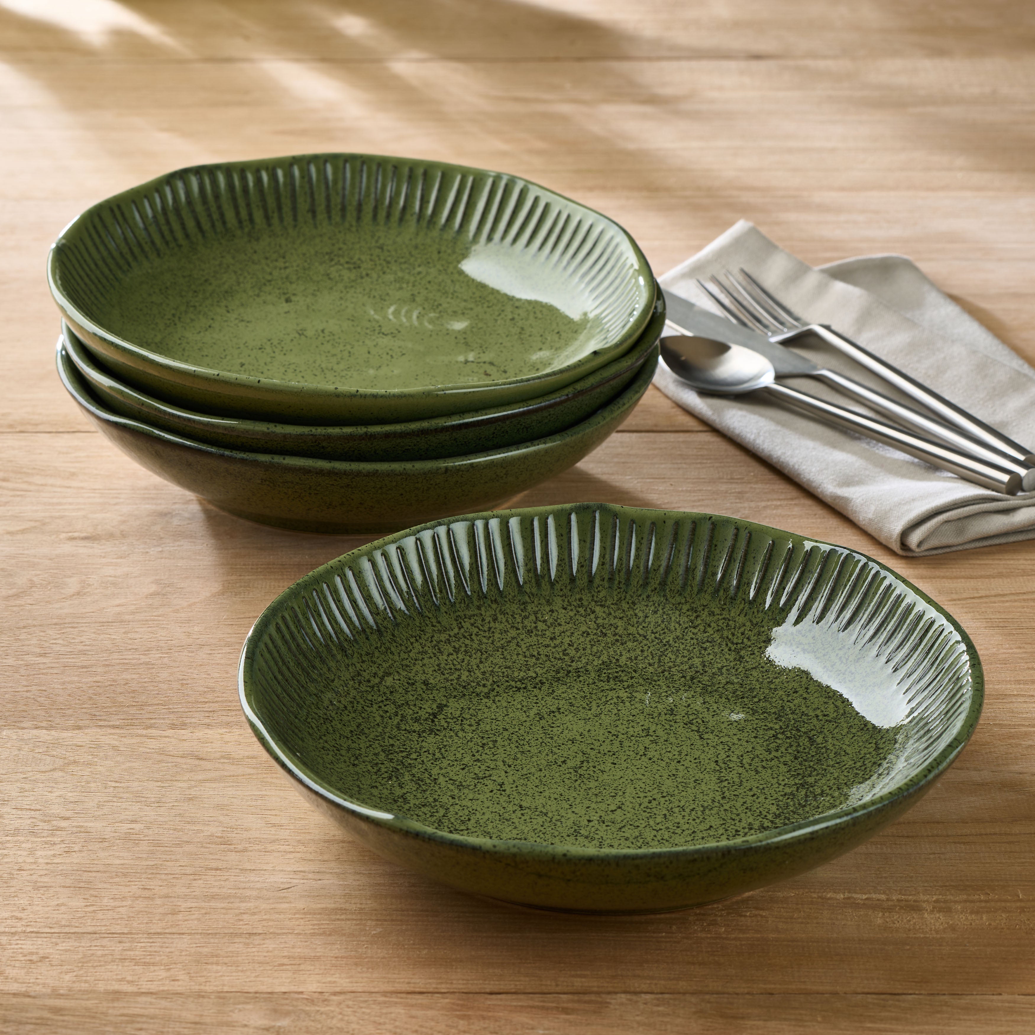 Livia Verde Pasta Bowl - Set of 4