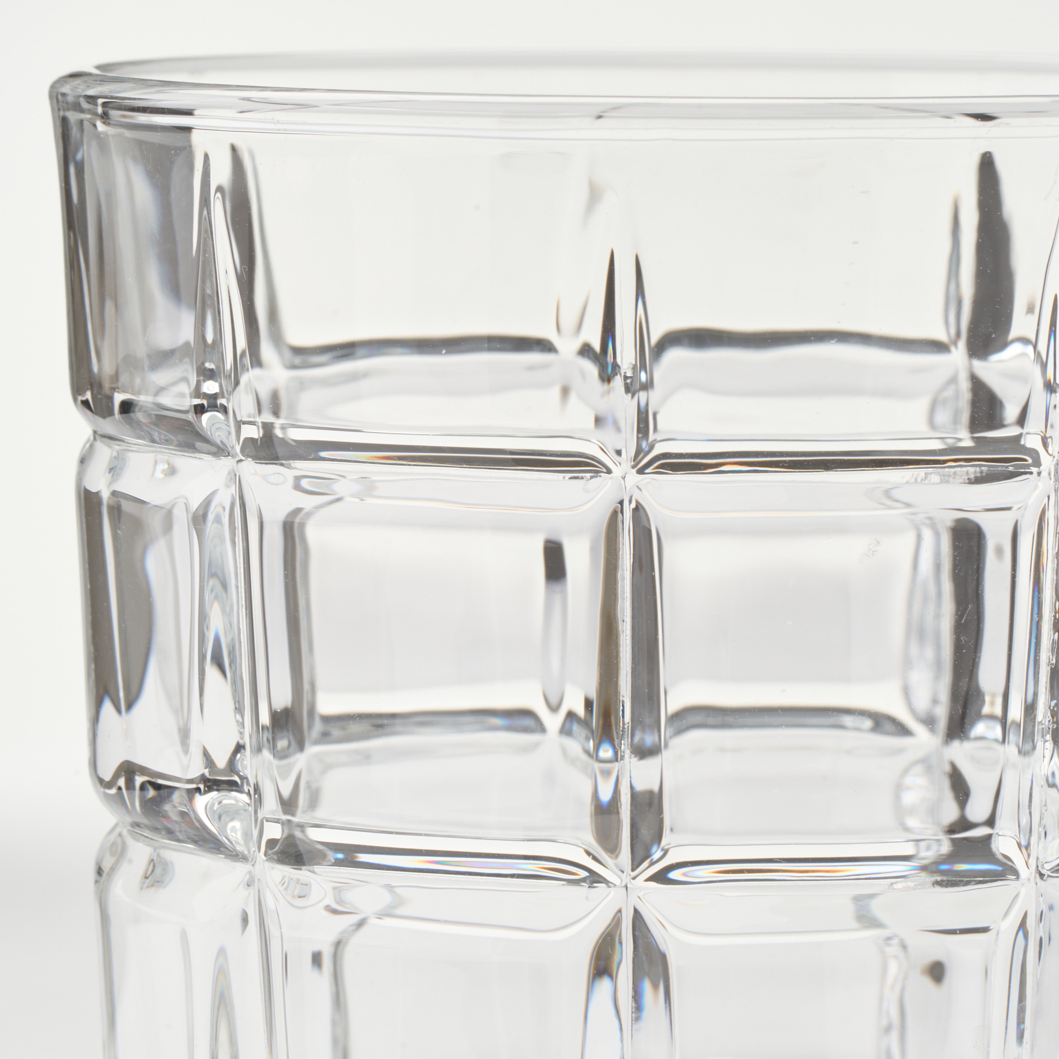 Cross Hatch Short Beverage Glass - Set of 4