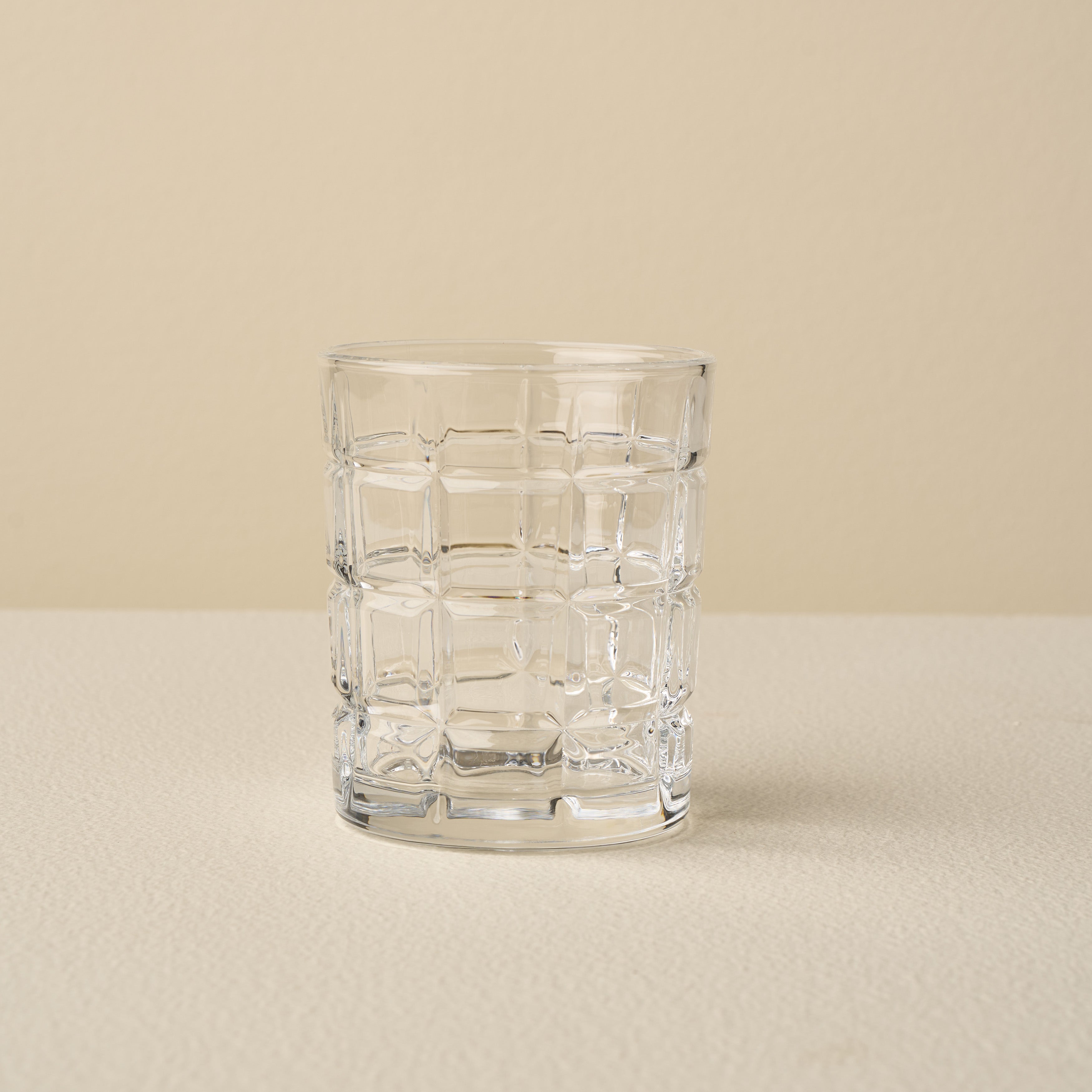 Cross Hatch Short Beverage Glass - Set of 4