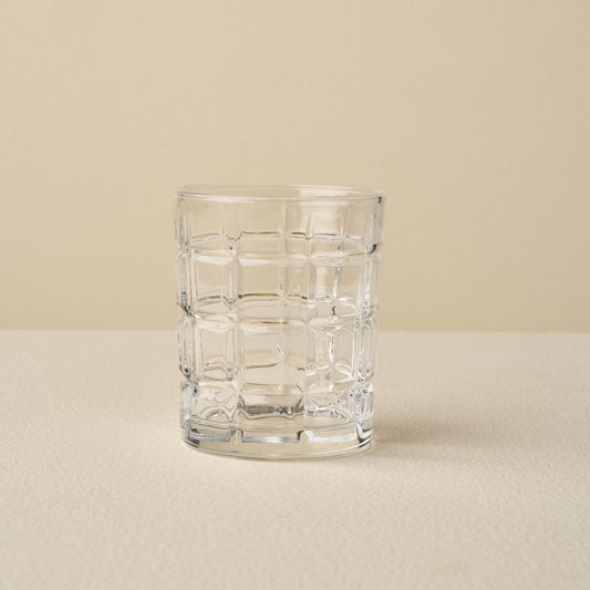 Cross Hatch Short Beverage Glass - Set of 4