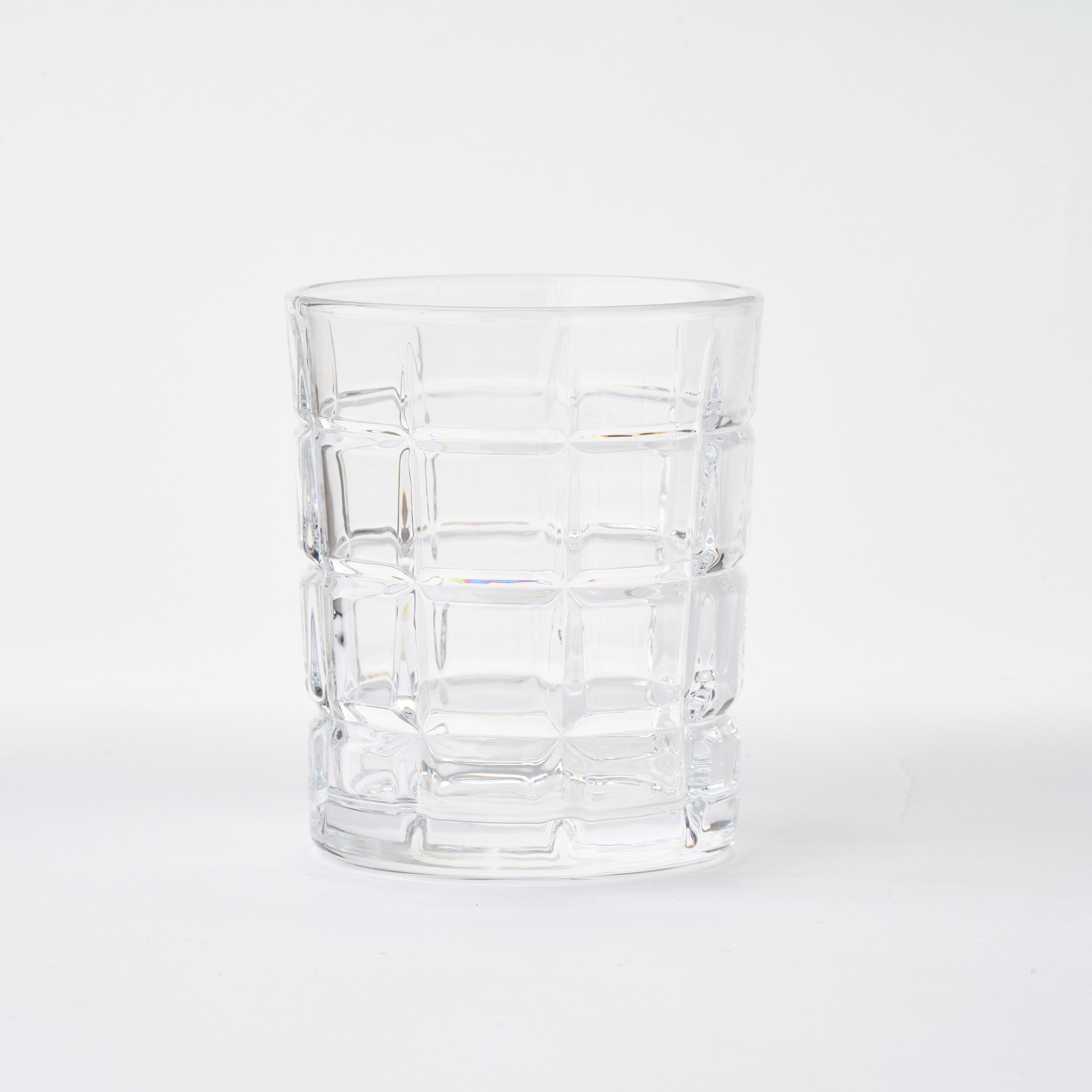 Cross Hatch Short Beverage Glass - Set of 4