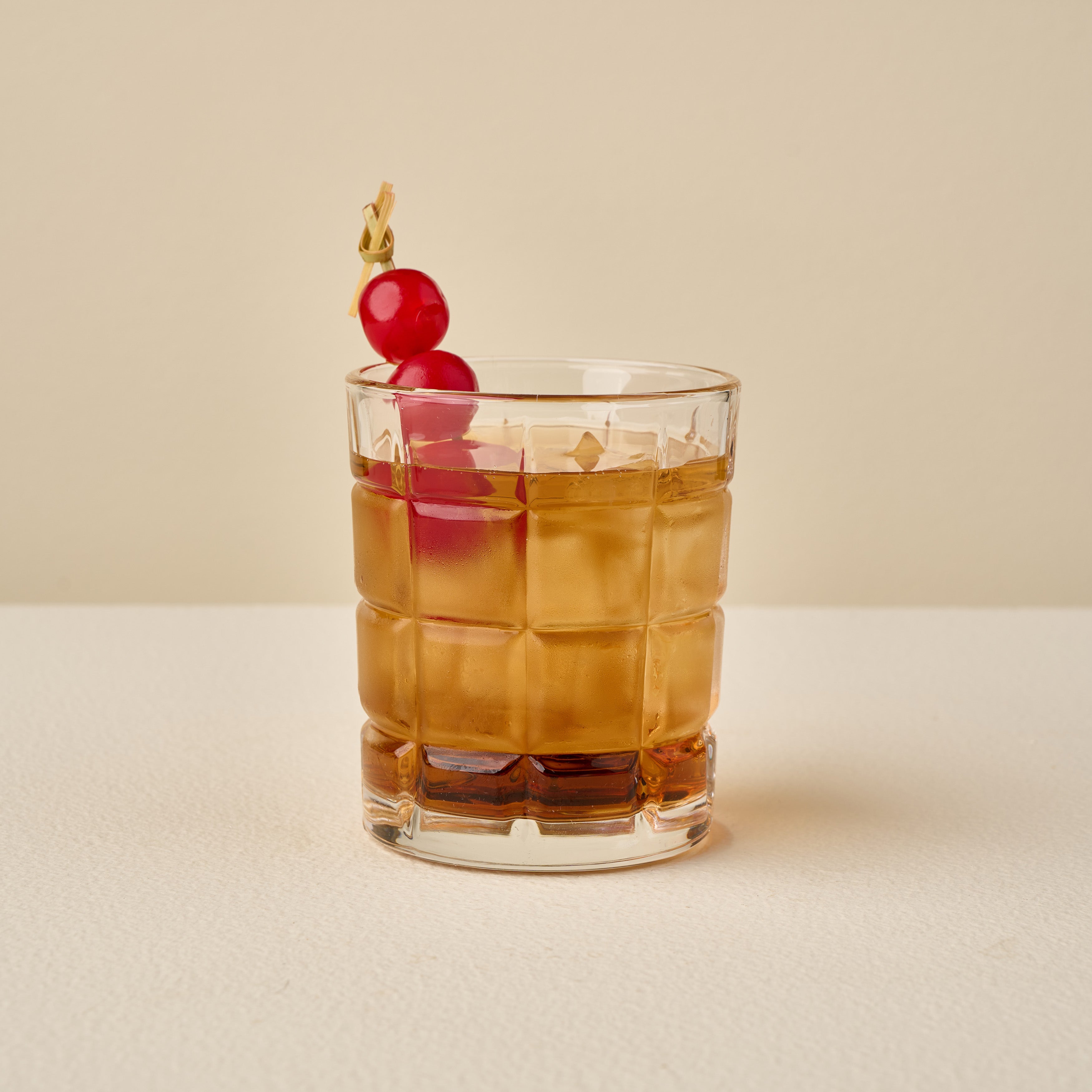 Cross Hatch Short Beverage Glass - Set of 4