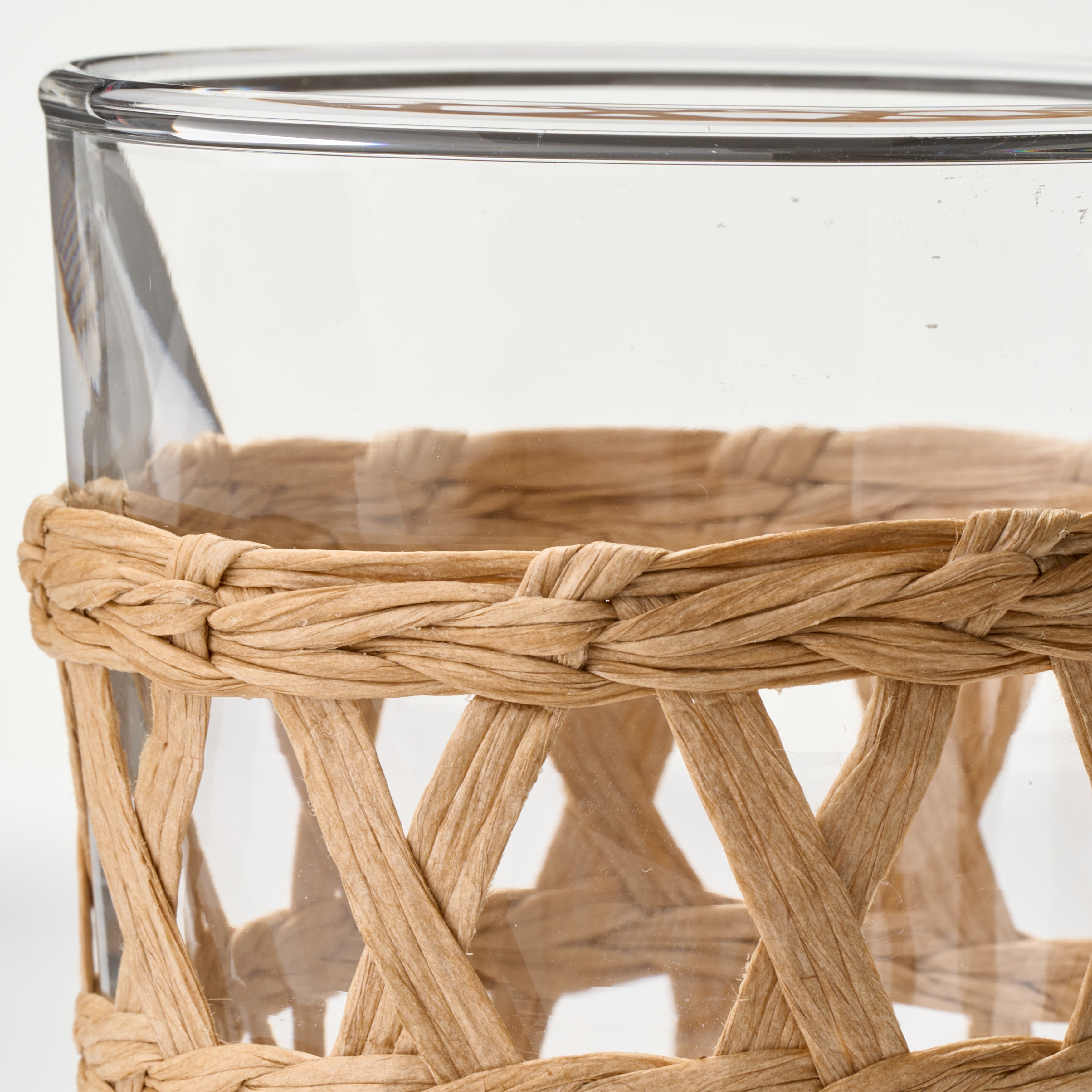 Wicker Wrap Short Glass - Set of 4