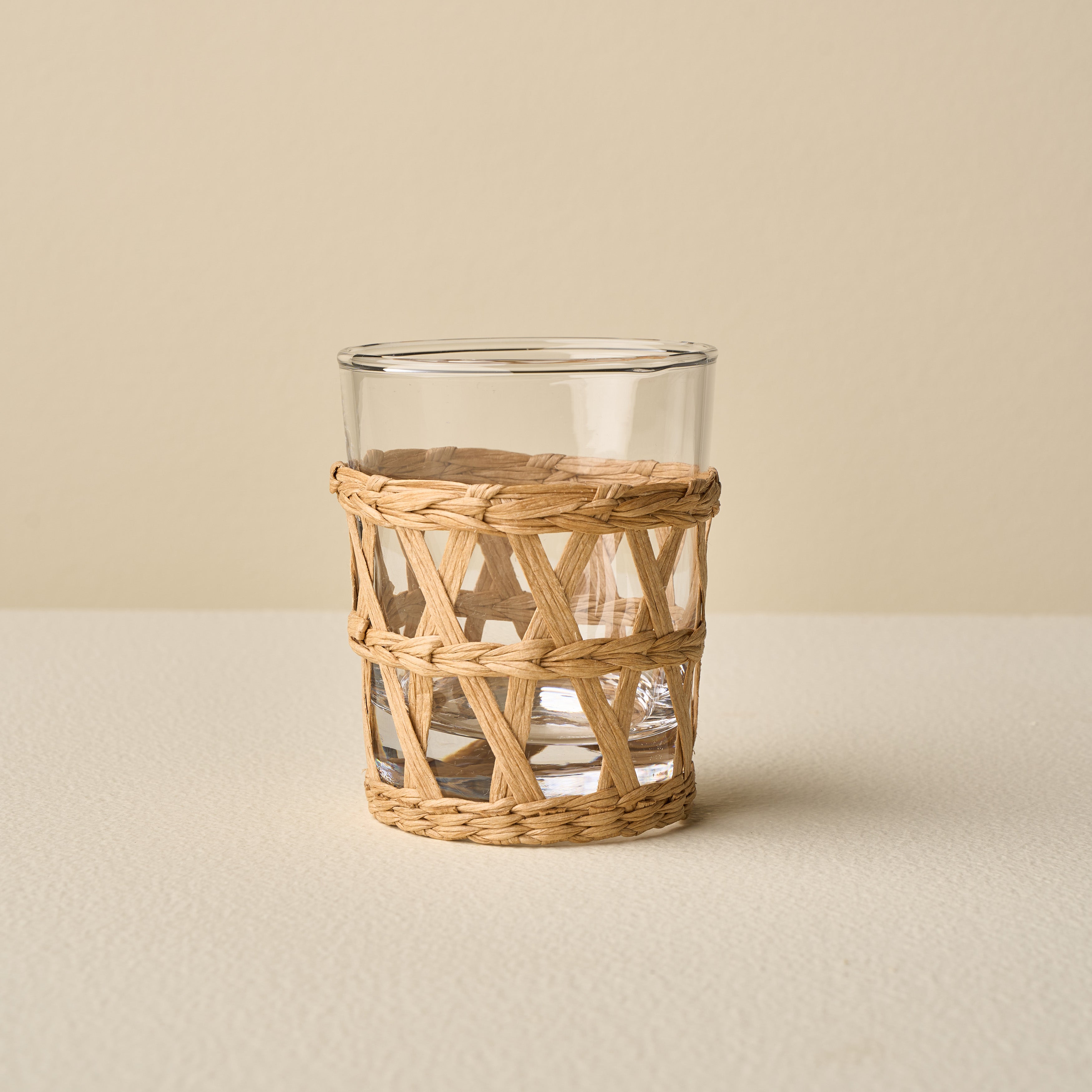 Wicker Wrap Short Glass - Set of 4