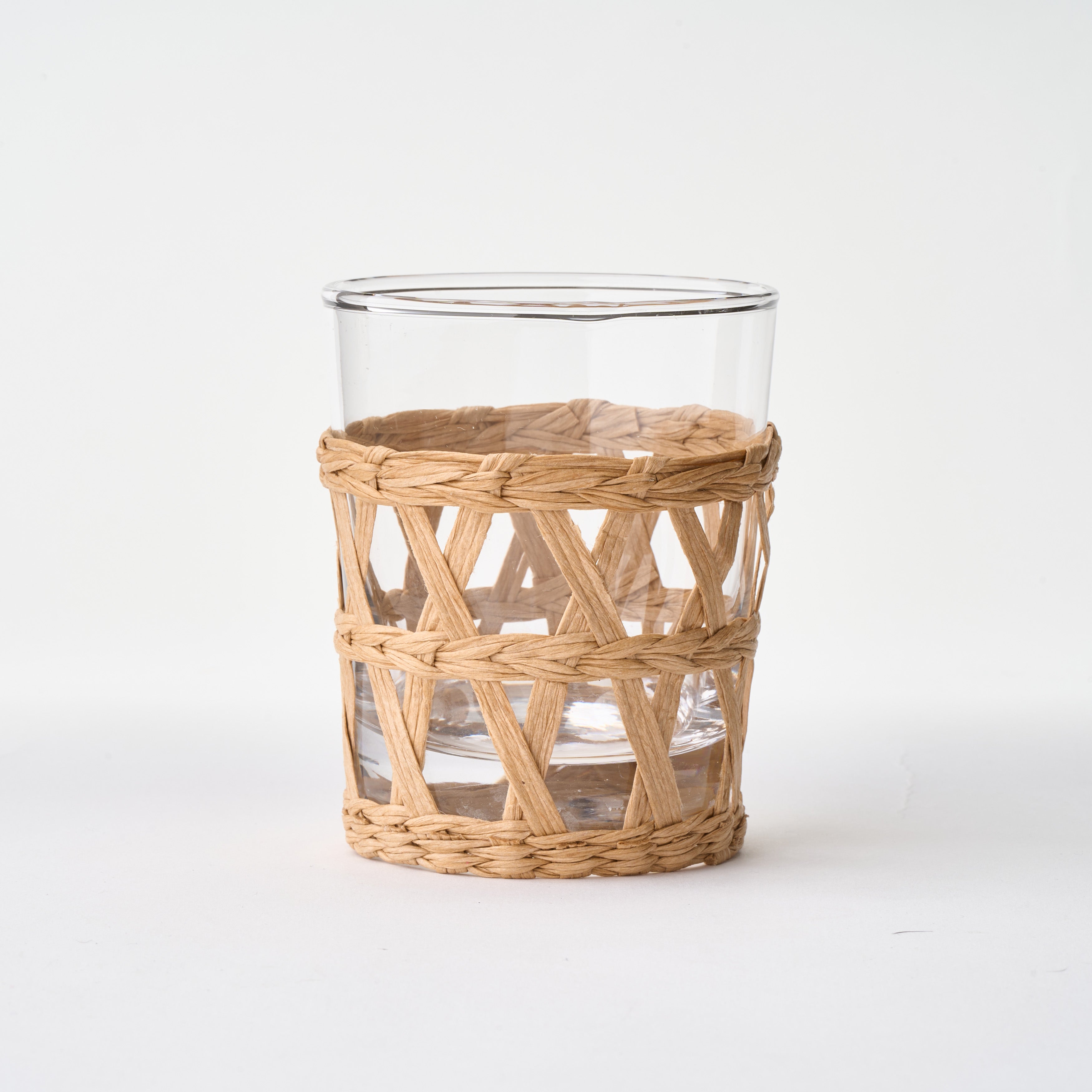 Wicker Wrap Short Glass - Set of 4