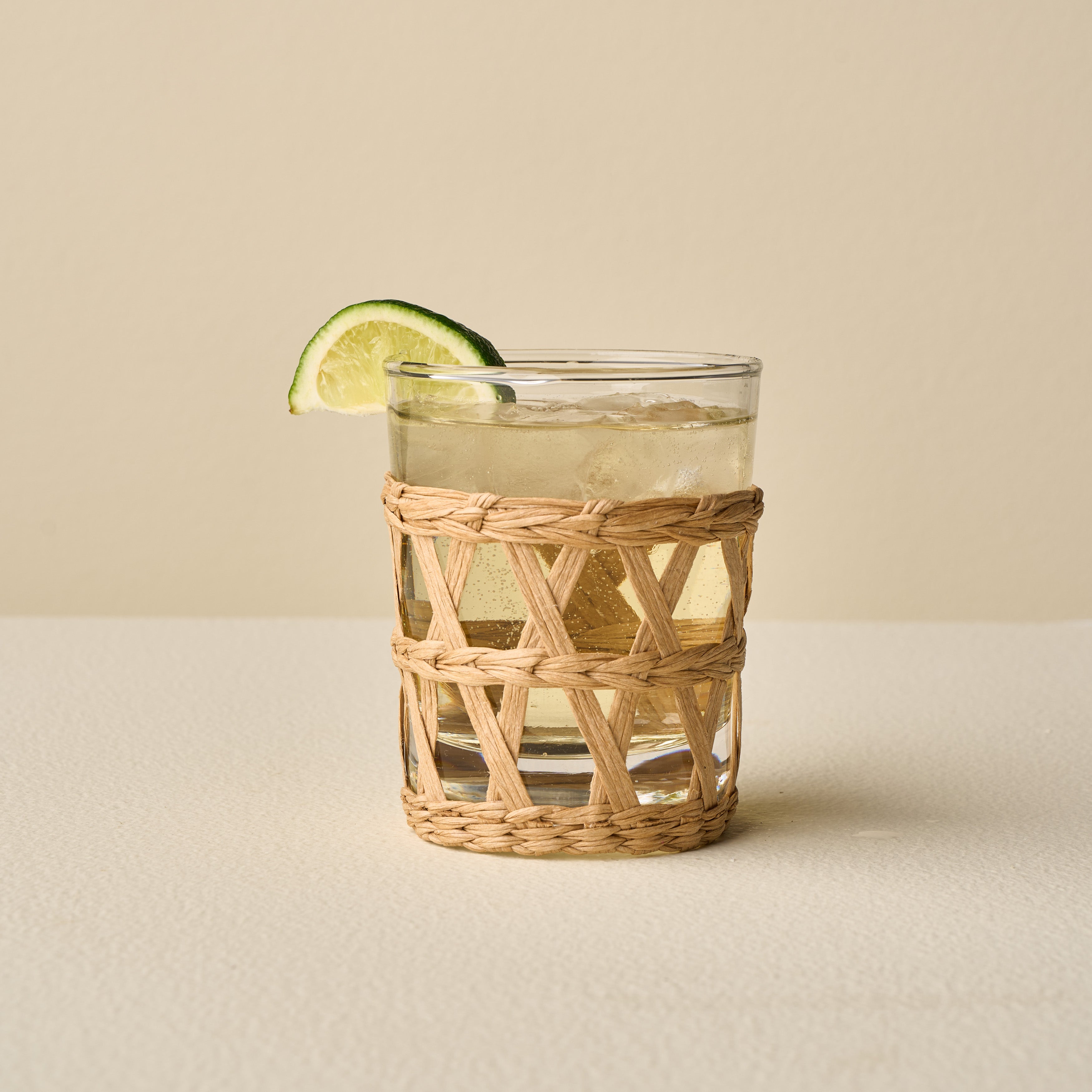 Wicker Wrap Short Glass - Set of 4