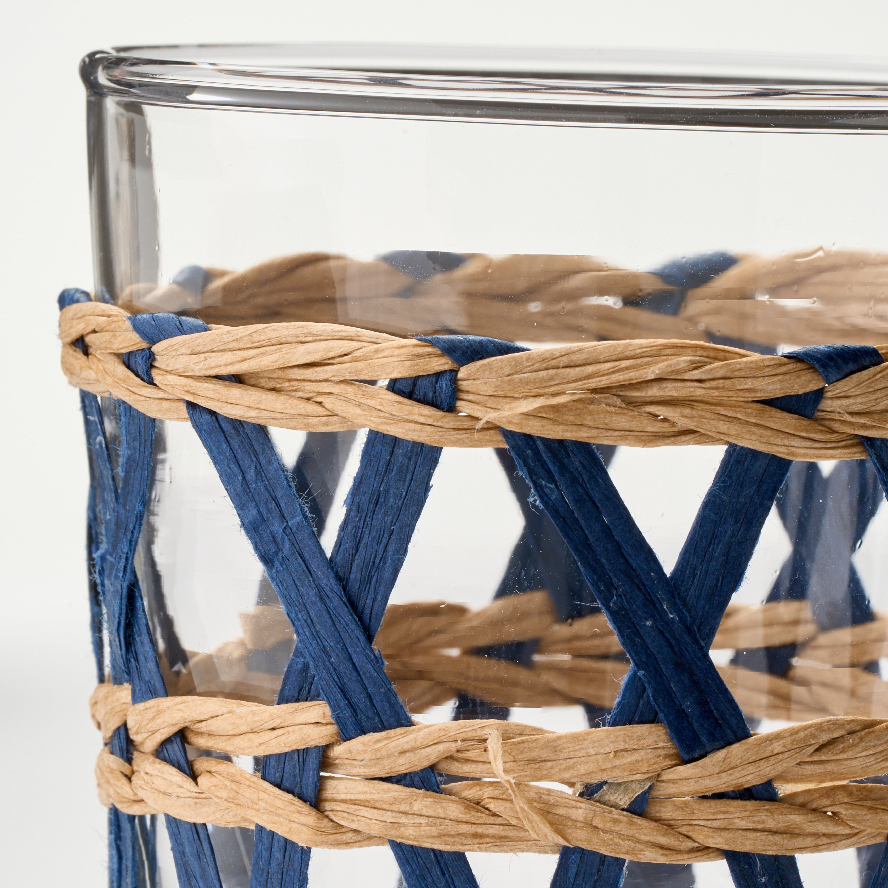 Wicker Wrap Short Glass - Set of 4