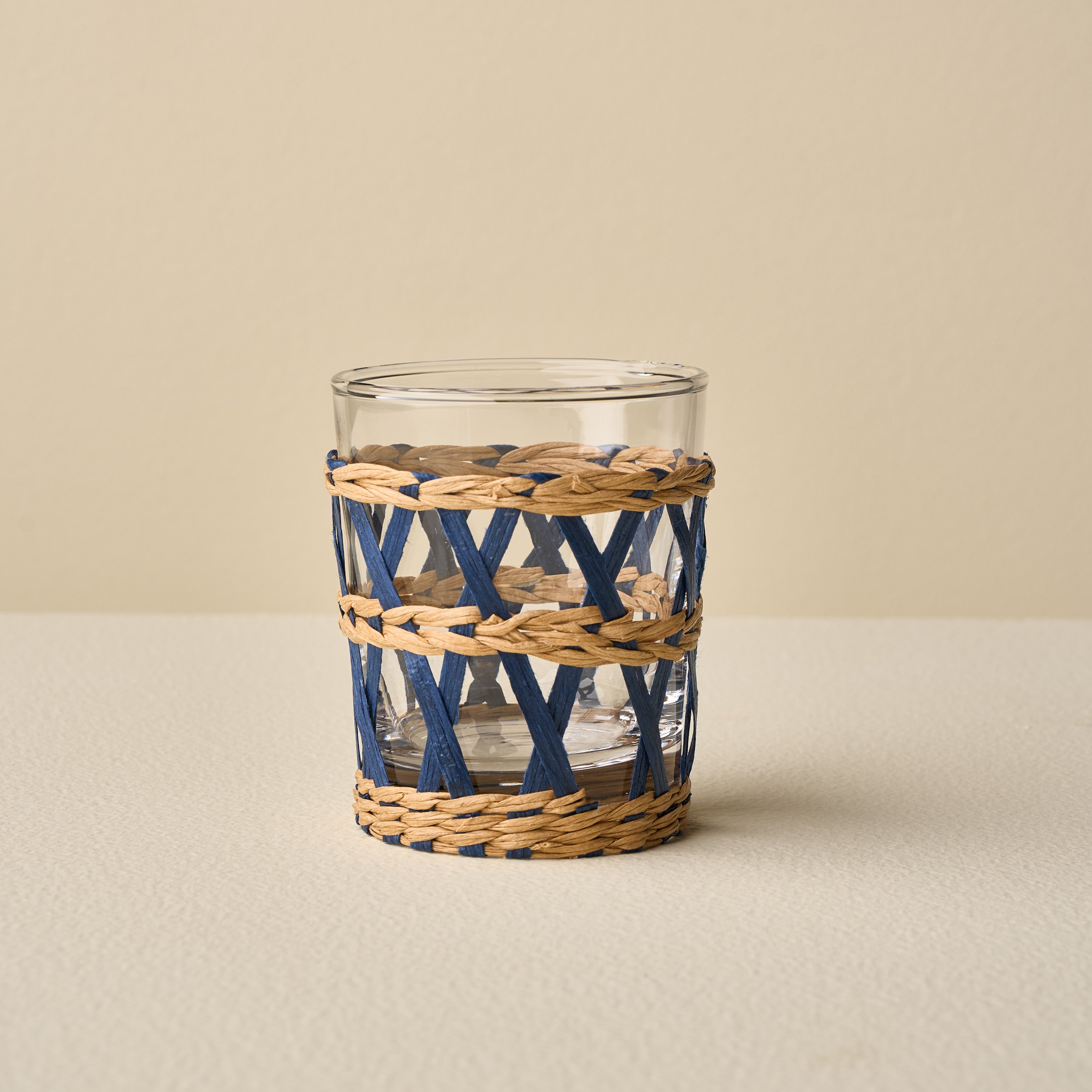 Wicker Wrap Short Glass - Set of 4