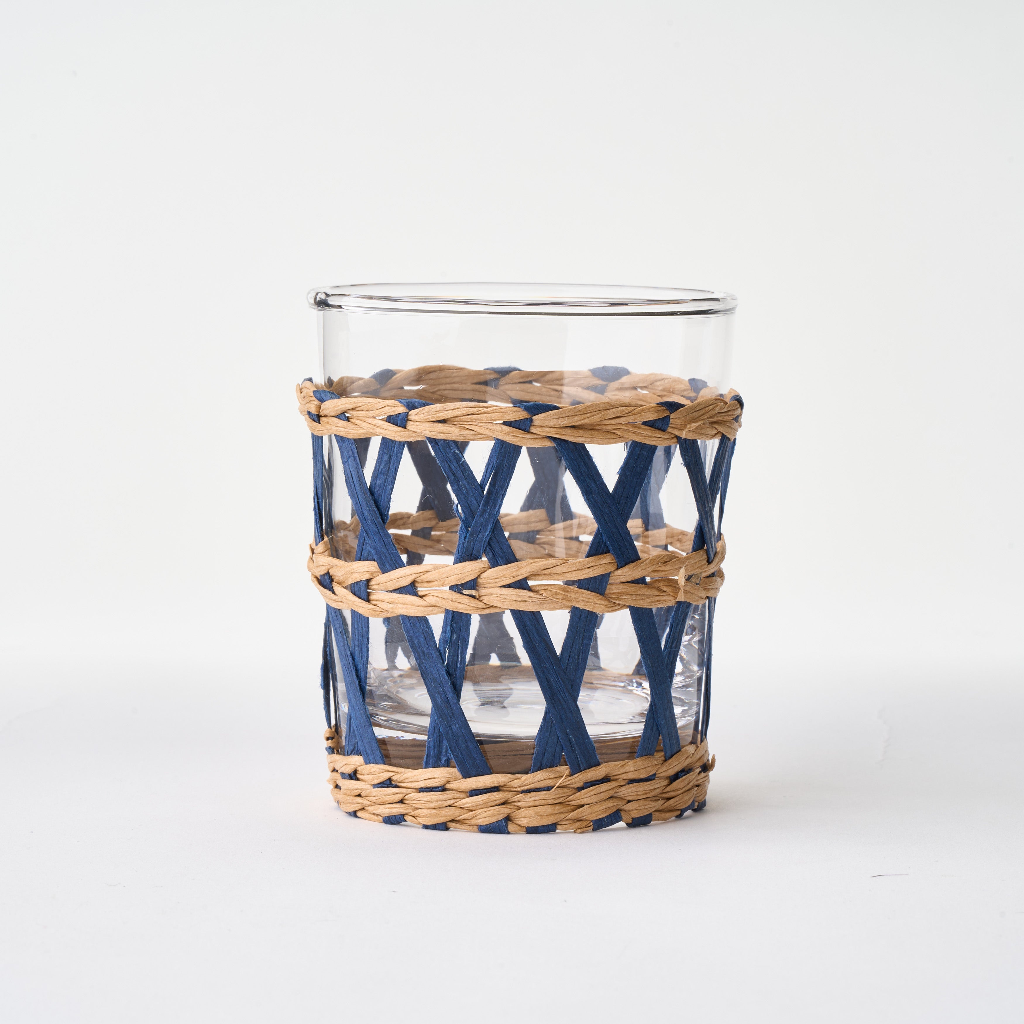 Wicker Wrap Short Glass - Set of 4
