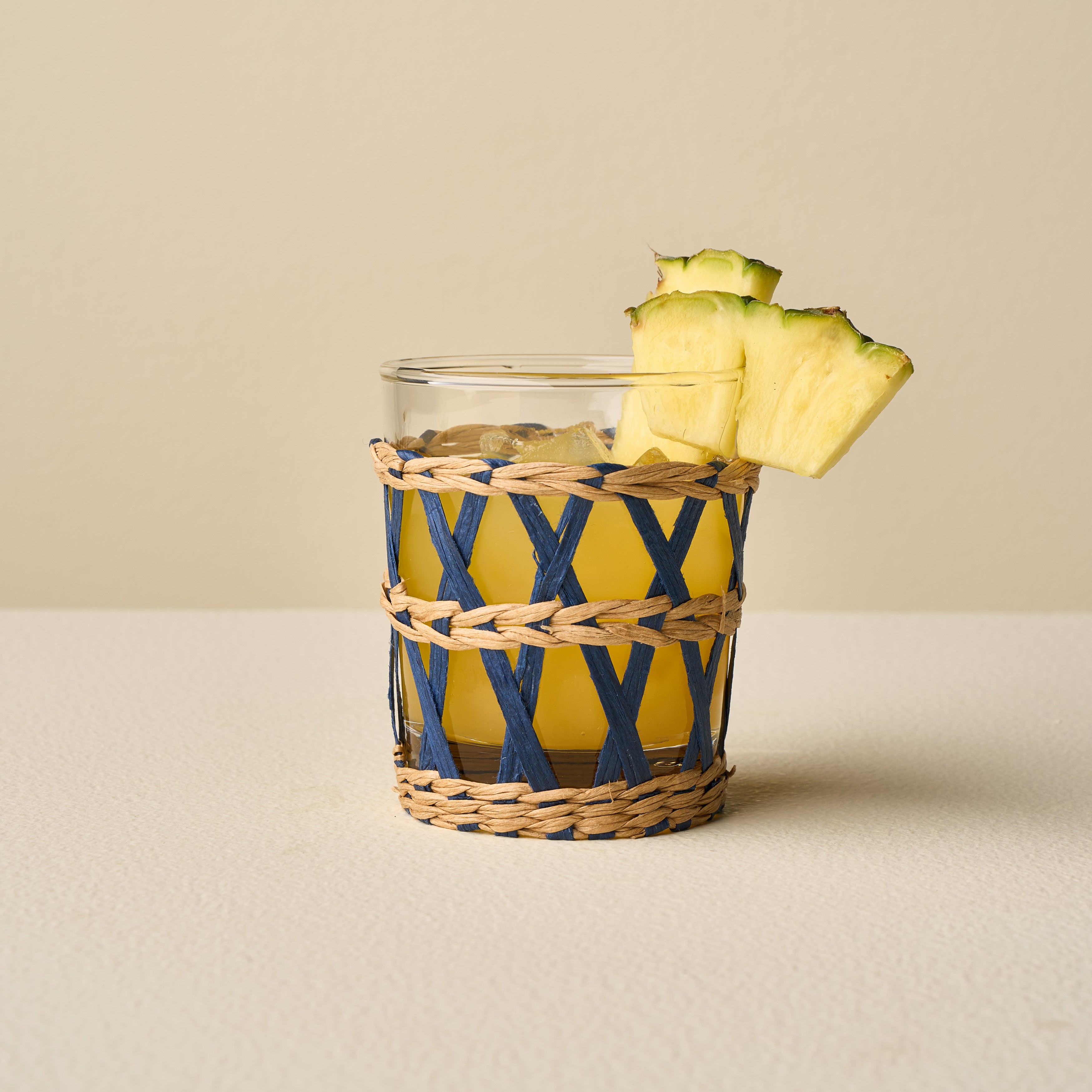 Wicker Wrap Short Glass - Set of 4