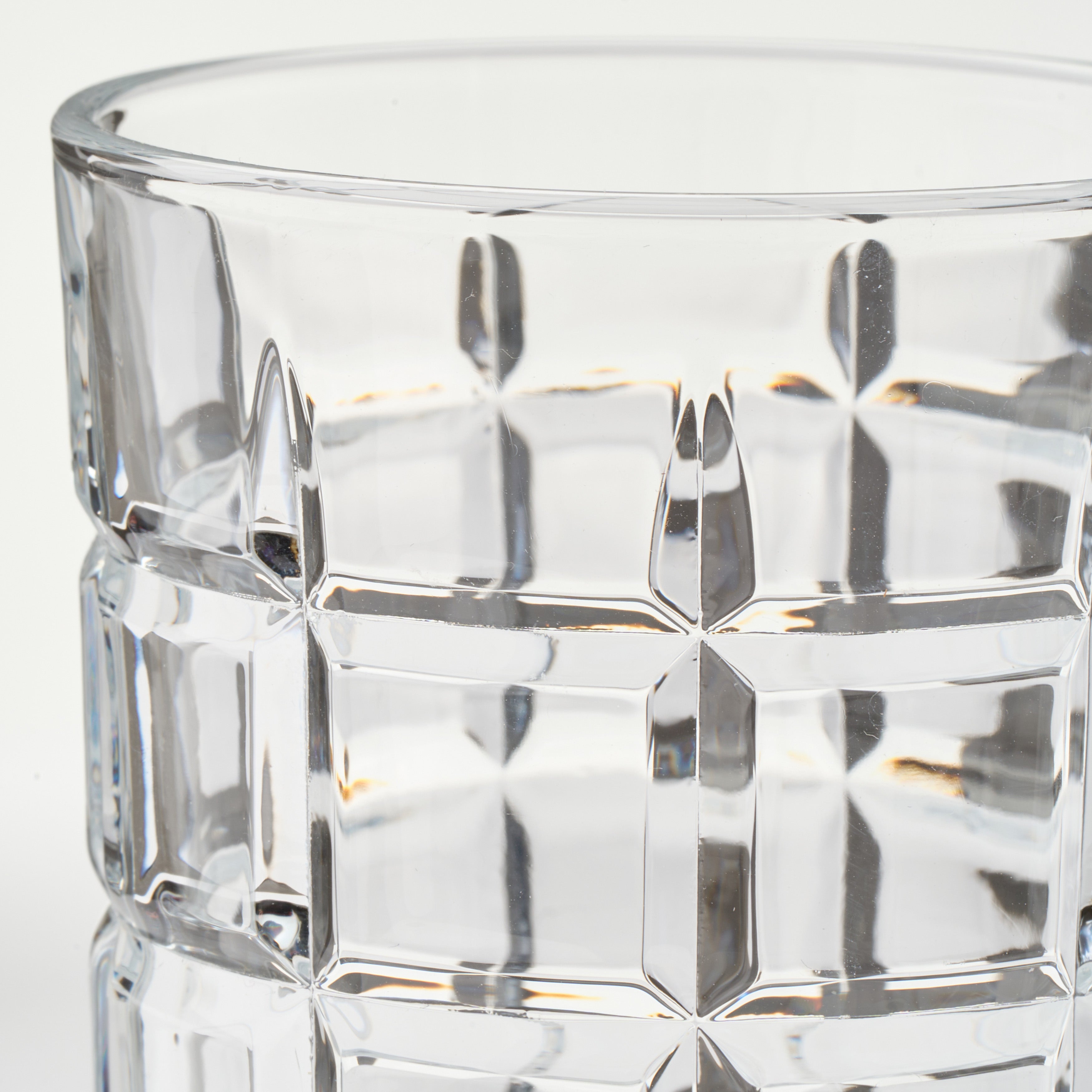 Cross Hatch Tall Glass - Set of 4