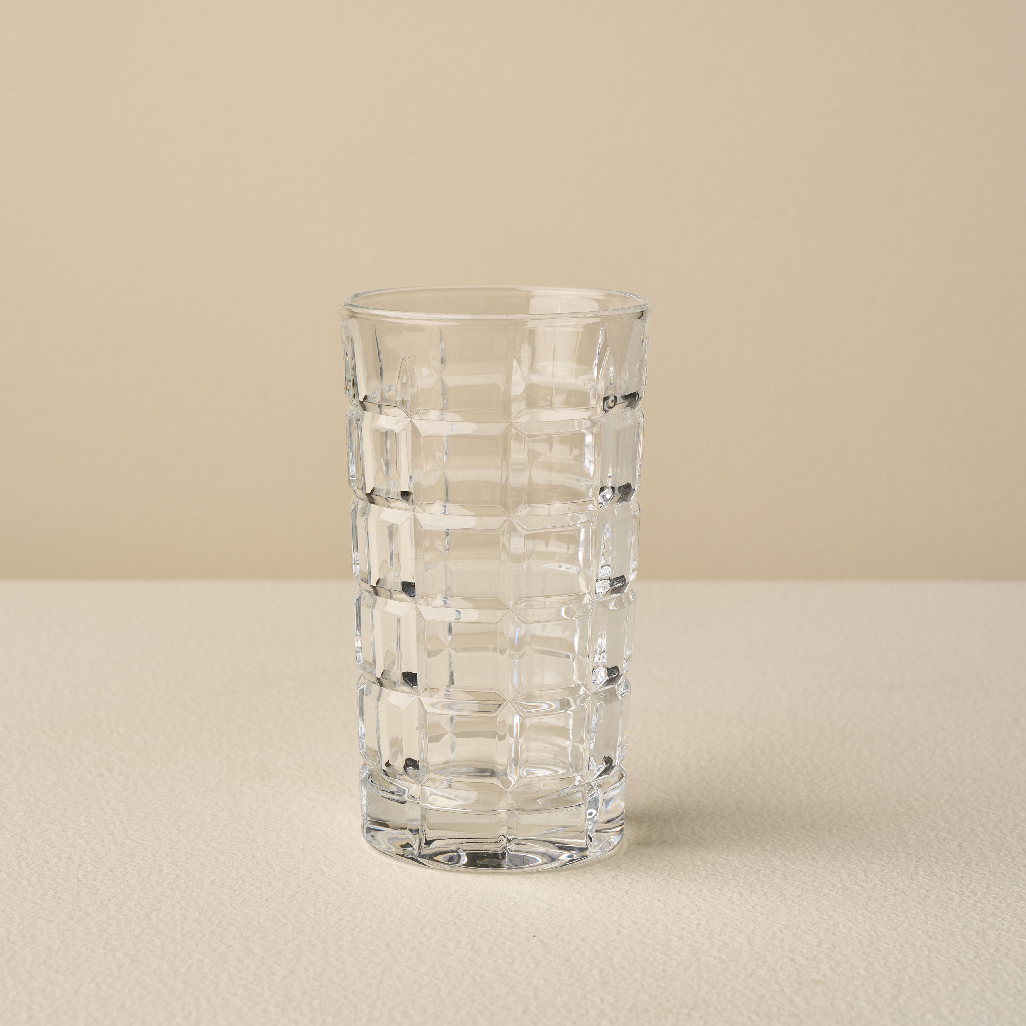 Cross Hatch Tall Glass - Set of 4