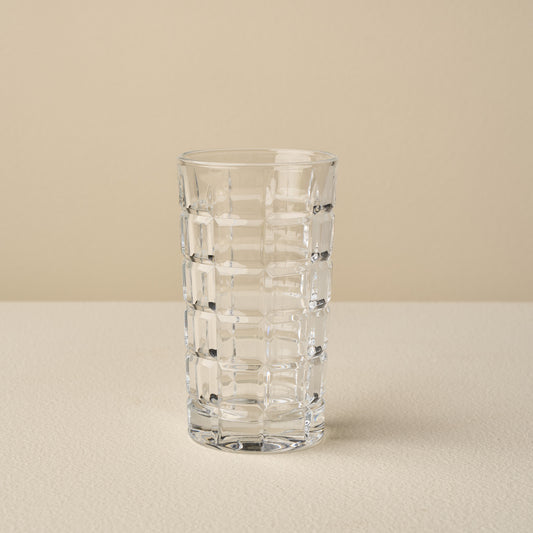 Cross Hatch Tall Glass - Set of 4