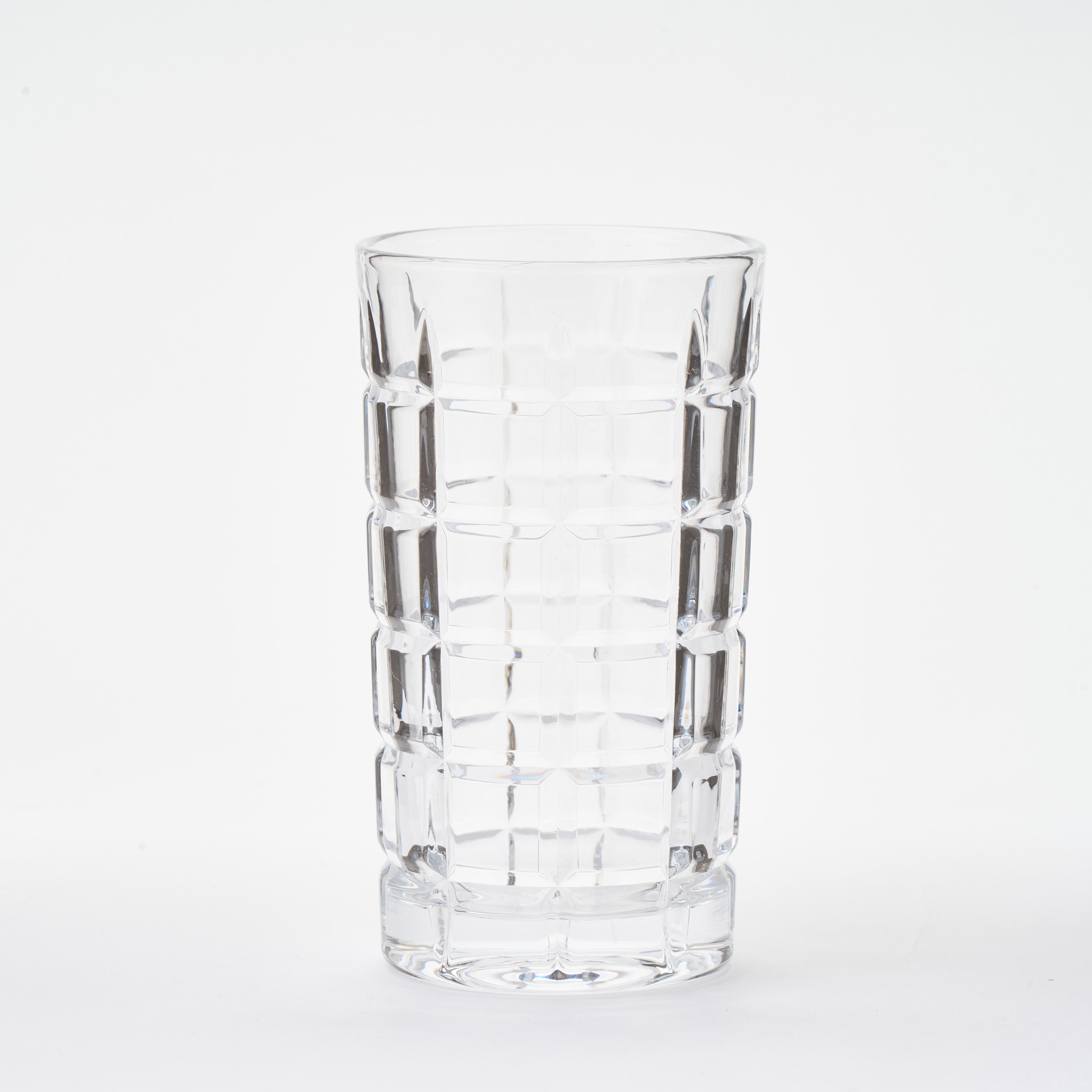 Cross Hatch Tall Glass - Set of 4