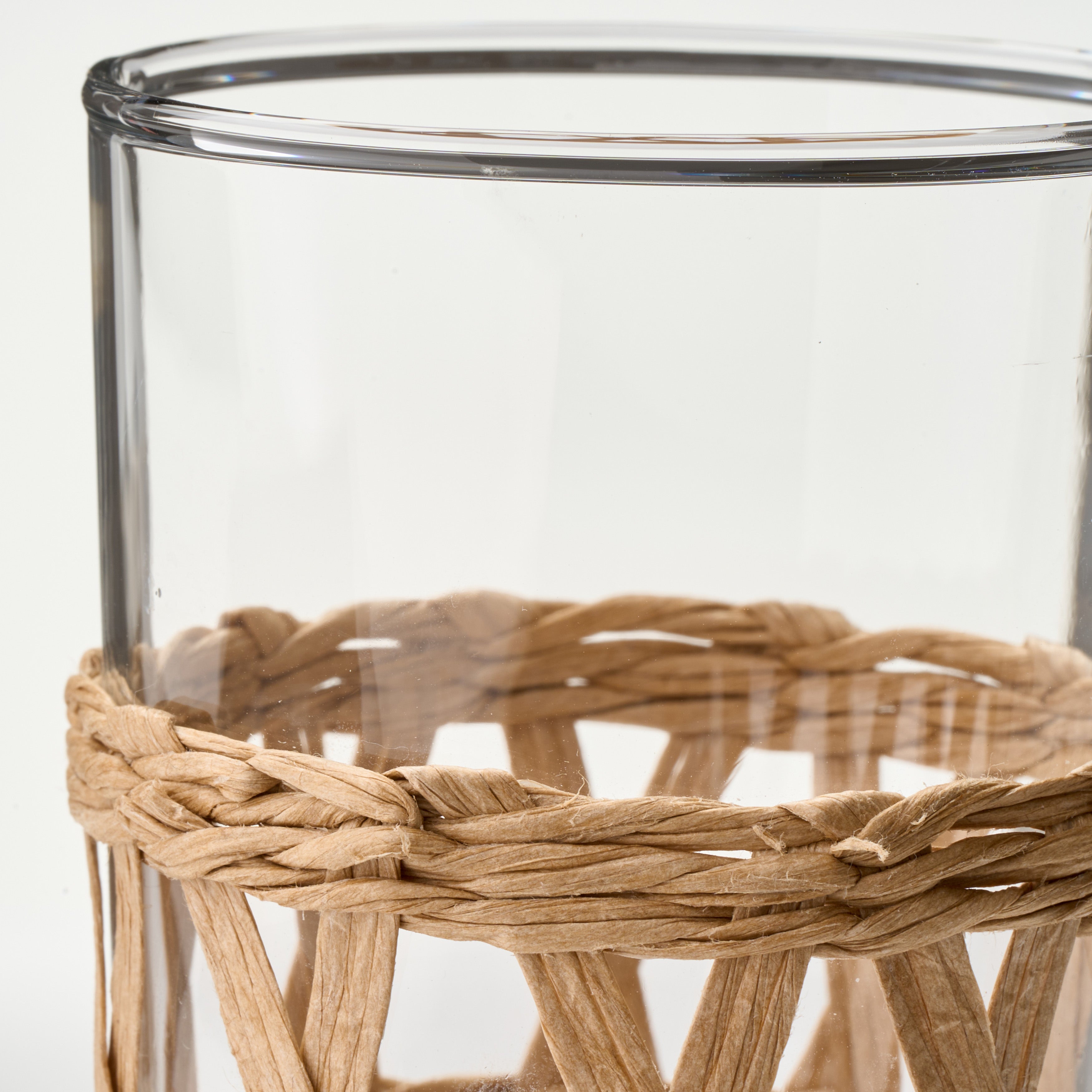 Wicker Wrap Tall Glass - Set of 4