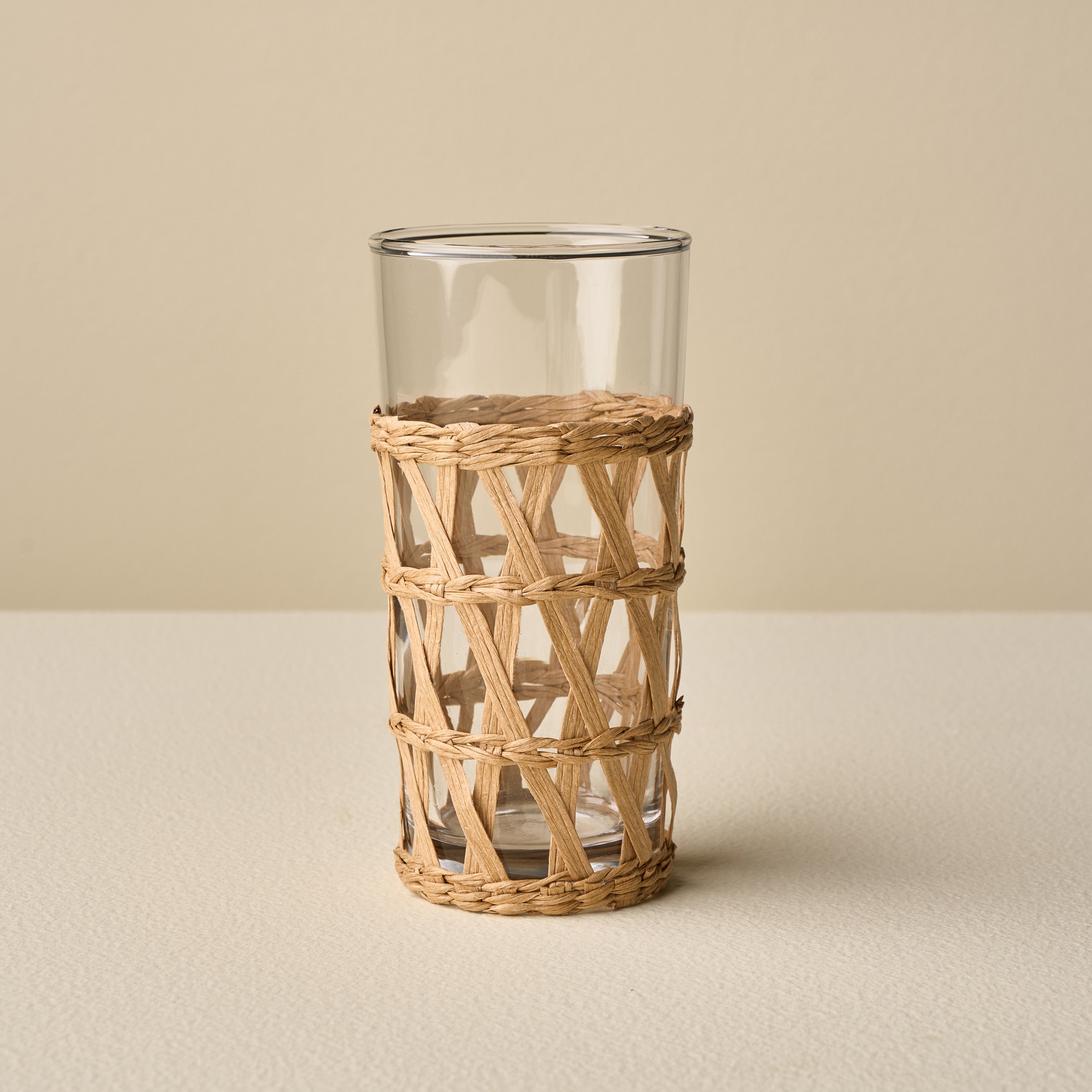 Wicker Wrap Tall Glass - Set of 4