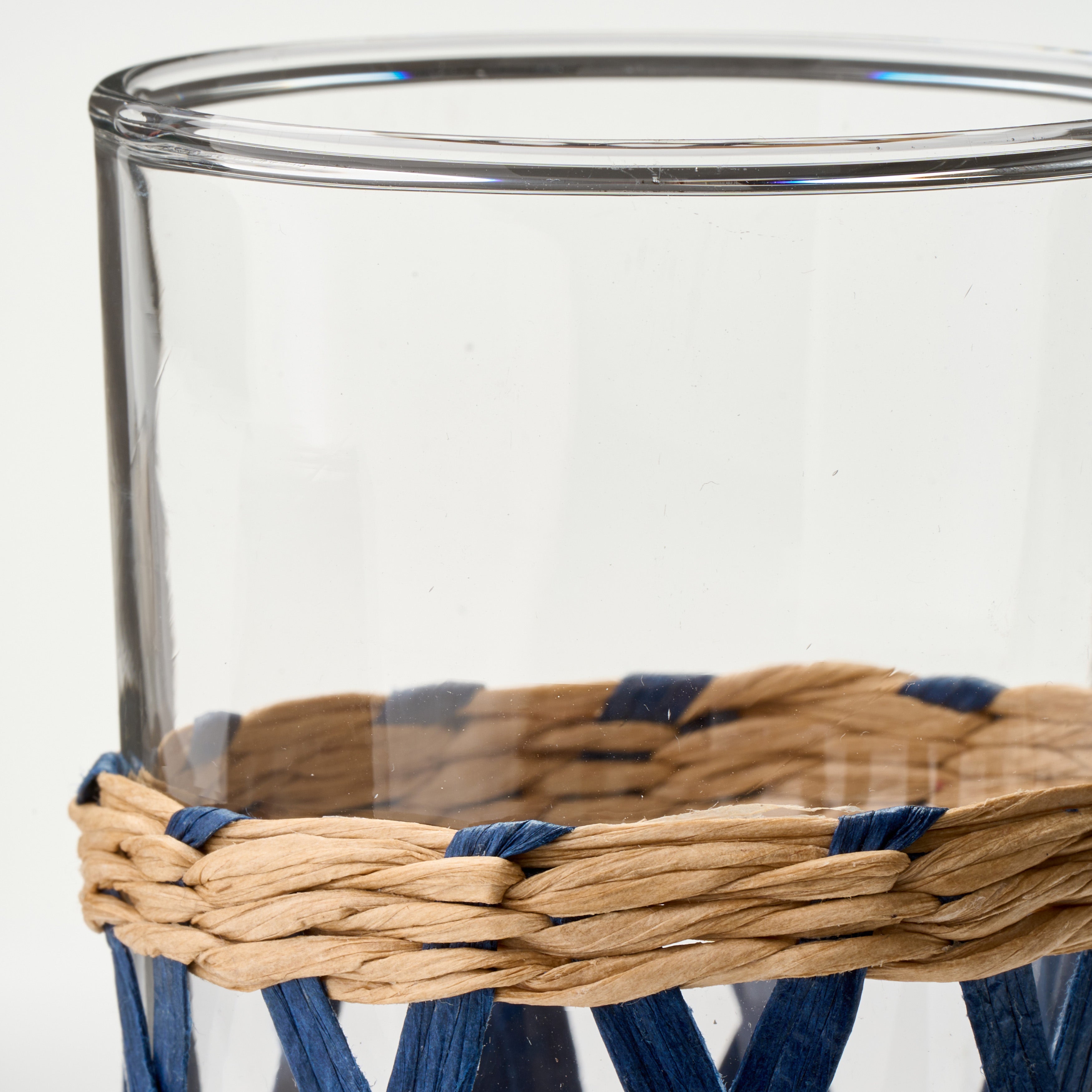 Wicker Wrap Tall Glass - Set of 4