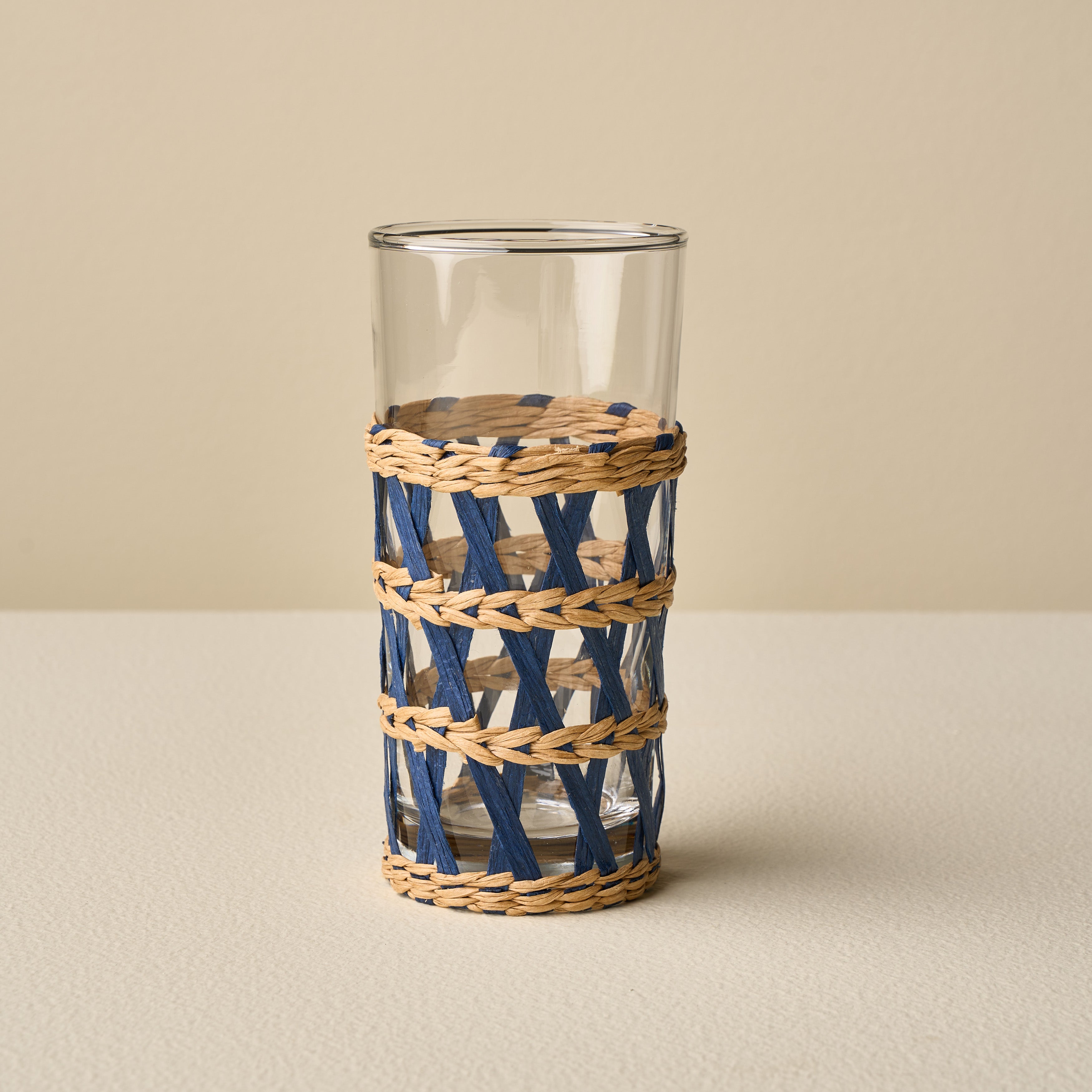 Wicker Wrap Tall Glass - Set of 4
