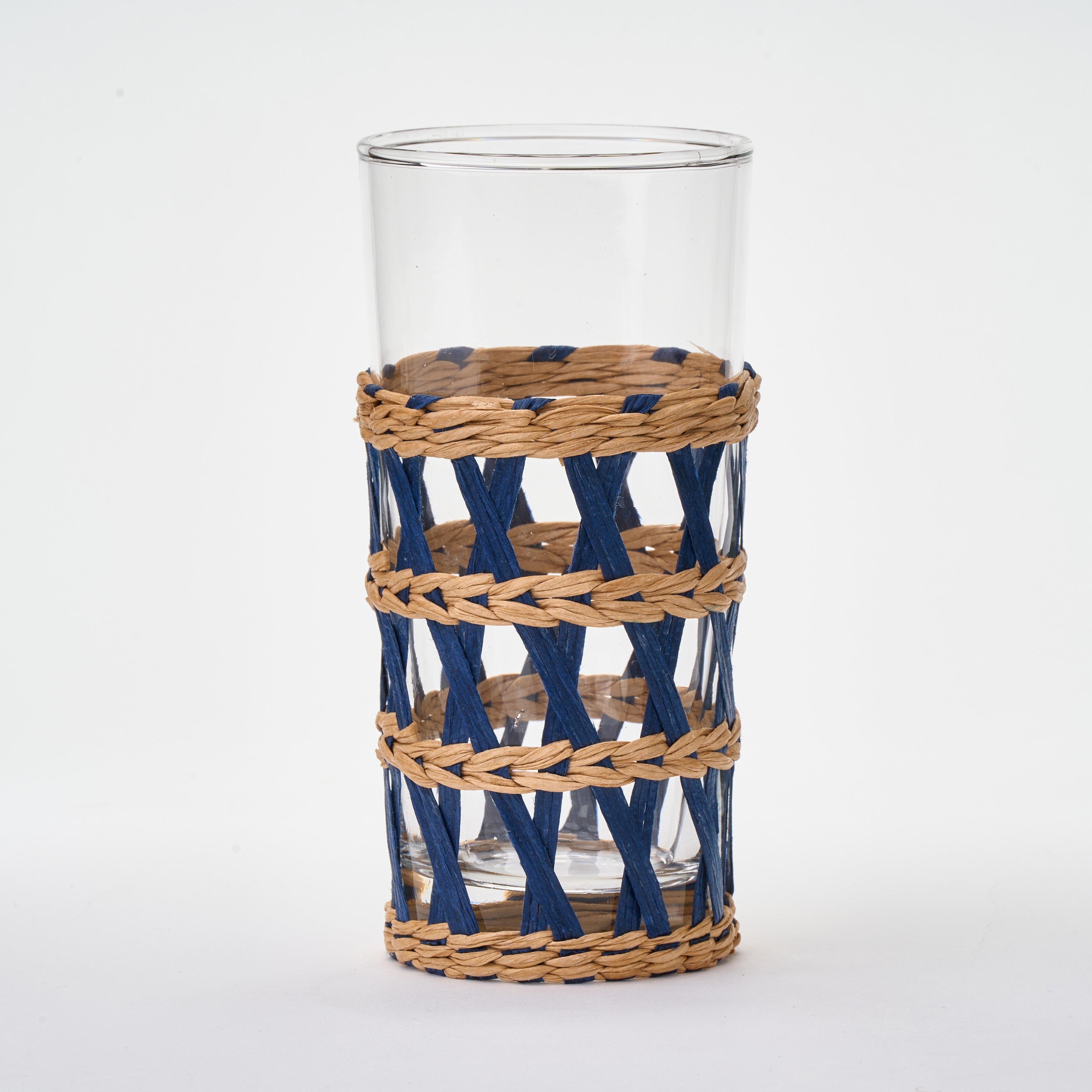 Wicker Wrap Tall Glass - Set of 4